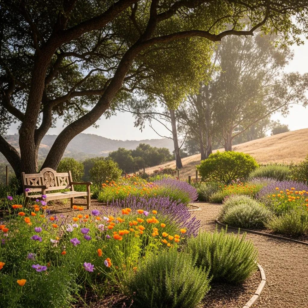 Peaceful California garden representing comfort and care in hospice services