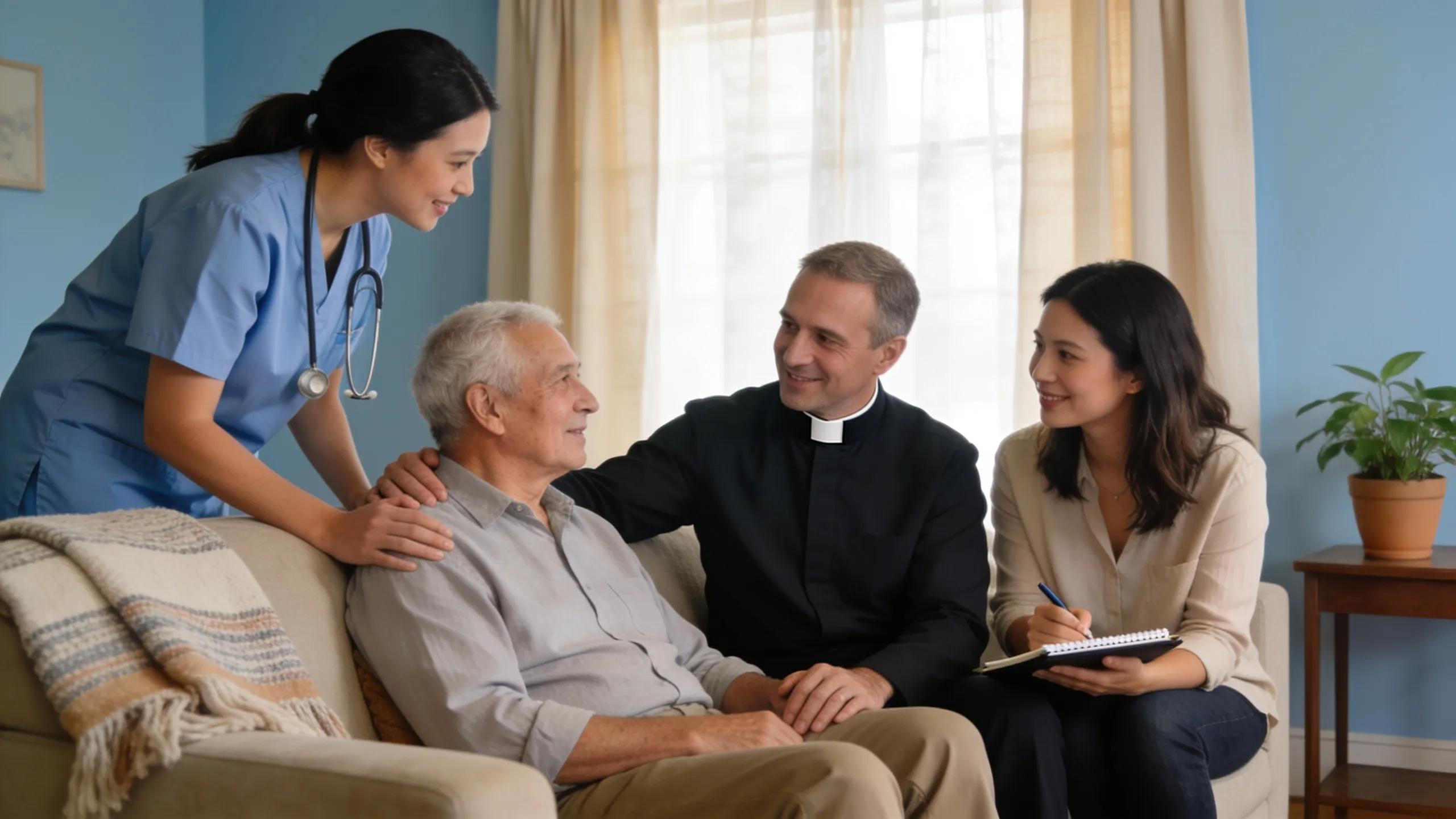 Interdisciplinary hospice team providing compassionate care to a patient